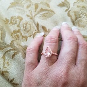 Rose Gold Pink stone Ring